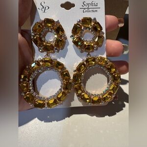 Sophia Collection Gold Statement Earrings